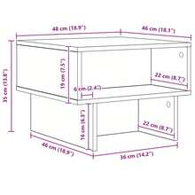vidaXL Table basse Bois ancien 48 x 46 x 35 cm Bois d'ingénierie - Tabac - Voir 8