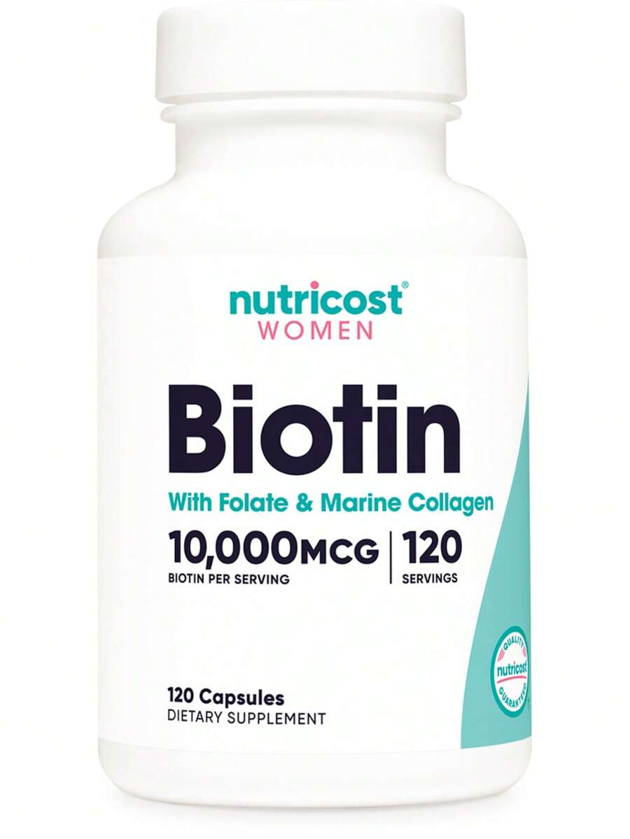 Nutricost Biotin For Women 10,000mcg 120 Capsules - With Folate & Collagen, Gluten Free & Non-GMO - 120抽 - 查看 1