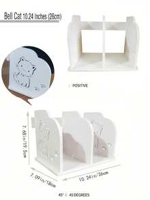 这款极简桌面书架适用于家庭书房、办公桌、客厅杂志书籍收纳、卧室杂志架以及浴室台面装饰。它是情人节送给情侣的绝佳礼物。组装简便。卡通猫咪书架/铃铛猫创意书挡是开学季和毕业季送给学生的绝佳礼物。