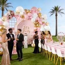 Pink And White Balloon Arch Kit, 106PCS Pink And Gold Balloon Garland Pastal Pink White Gold Confetti Balloons For Girls Birthday Baby Shower Wedding Bridal Shower Party Decorations - 粉紅色 白色 - 查看 7