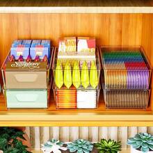 Stackable 6 Pack Snack Organizer For Pantry Shelf,Clear Pantry Organizers And Storage Bins For Fridge,Office,Cupboard,Plastic Pantry Snack Organizer For Breast Milk,Tea Bag,Food Storage Containers - Default - View 7