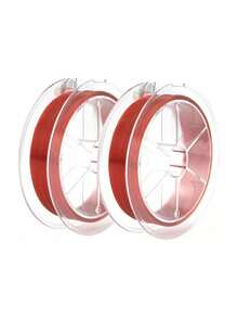 2 bobinas de 100 m de hilo de pescar no elástico, cordón de nailon transparente ultrafino no elástico, hilo de pescar no elástico, cordón de cristal no elástico para materiales de joyería, cordón para modelar, fabricación de joyas, hilo de pescar invisible para cebos, modelado, cordón, cordón para abalorios para la fabricación de joyas, fabricación de joyas, suministros para accesorios hechos a mano, cordón trenzado de hilo de pescar, cordón para hacer pulseras. - Rojo - Ver 3