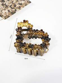 3pcs Vintage Floral Heart/Heart-Shaped Hair Clips - Hair Pins, Elegant Matte Black/Brown/Coffee Floral Design Hair Clips, Leopard Print Flower Hair Claw Clips, Suitable For Valentine's Day Gift - Daily Use Hair Accessories