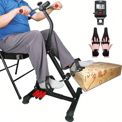 CYPNBicicleta de Ejercicio Pedalera para Manos Brazos Piernas y Rodillas Ajustable Equipo de Fitness para Ancianos Bicicleta de Ejercicio de Doble Pedal para Todo el Cuerpo en CasaFashion