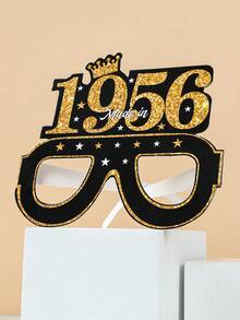 6个黑色金色70岁生日派对纸质眼镜，复古70岁生日派对拍照道具，70岁生日派对用品，生日快乐派对眼镜，1956年生日庆祝活动，派对配件，黑色金色70岁生日派对装饰，生日礼物，派对礼品 - 70th - 查看 12