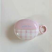 极简粉色格子耳机套，带挂绳，兼容华为Freebuds 7i、Freebuds 2、Freebuds SE3、Freebuds 5i、Pro 3耳机，可爱韩版风格 - 粉色 - 查看 10