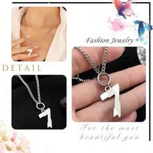 Collar colgante corazón gótico cruz forma alas cerezo pluma cadena suéter eslabones largos halloween cóctel - número 7 - Ver 5