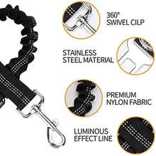 Cinturón de  para Perros, 2 Correa Mascotas para Auto, Correa de Coche Ajustable para Mascotas (Negro) - Negro, 90cm, 2 piezas - Ver 3