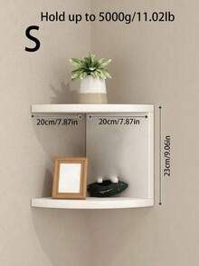 1pc Floating Storage Shelf Wall Rack, Book/Magazine Organizer, Decorative Wall Shelf, Hanging Storage Rack, Boho Nordic Style Wall Mount Rack For Bedroom, Living Room, Dining Room, Kitchen, Office, Small Plant/Figurine Display - Black and White - View 10