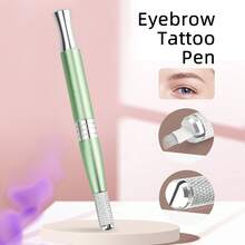 1pc Green Manual Tattoo Pen, Permanent Makeup Machine, Microblading Eyebrow Lip Pen, Professional Tattoo Artist Tebori Pen