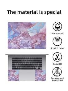 Miếng dán trang trí laptop, 15.4" 15.6" - Miếng dán vinyl bảo vệ laptop (Tặng kèm 2 miếng đệm cổ tay), Màu tím xanh vân đá chống thấm nước (Kích thước tiêu chuẩn, không chỉ dành cho mọi model, cần tự cắt theo kích thước phù hợp). - Nhiều màu - Xem 6