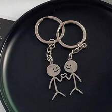 Funny Graffiti Keychain, Stainless Steel Gesture Keyring, Stainless Steel Figure, Keychain Pendant - Perfect For Men, Suitable For Bags And Car Decoration, Great Gift Idea - Multicolor - View 3