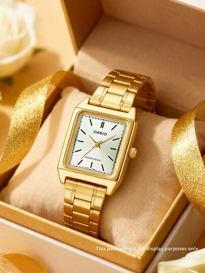 Casio Women's Wrist Watch, DRESS Series, Business Casual, Elegant, Quartz Movement, Stainless Steel Strap, Japanese/Korean Style, White Dial