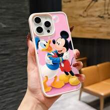 Mickey Mouse Clubhouse Character Patterned Phone Case Featuring A Joyful Design. Mickey Mouse, Minnie Mouse, Donald Duck, Daisy Duck, Goofy Dog, Compatible With IPhone 17, 17 ProMax, 17 Pro, 17 Air, 16, 15, 14, 13, 12 Pro 11 XsMax Xs Xr X And Galaxy Models, With Shockproof Protection And Magnetic Case. A Fun Gift For Disney Fans ,Mickey Fans, Family, Friends, Birthdays, Holidays, And Special Occasions. A Delightful Addition To Your Phone Accessories. - 粉色 - 查看 1