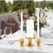 1pc/6pcs - Retro Black Glass Candlesticks/Gold-Plated Candlesticks/Gold-Plated Candlesticks/Glass Candlesticks. They Can Hold Nordic-Style Candles, Cylindrical Candles, And Long Candlesticks. - Multicolor - View 5