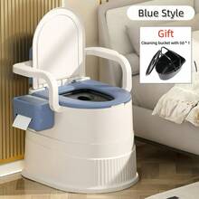 [RVTENRIO]Portable Travel Toilet Chair For Adults - Odor-Proof, Easy-To-Clean Sanitary Camping Toilet With Handrails, Backrest, Lid, And Toilet Stand - Ideal For Tents, RVs, Sea Fishing, Outdoor Adventures, And Hiking - 彩色 - 查看 14