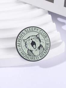 QTHOPE 瞌睡猫胸针，打哈欠的猫形徽章，ALWAYSSLEEPYCLUB 懒人装饰 - 貓 - 查看 5