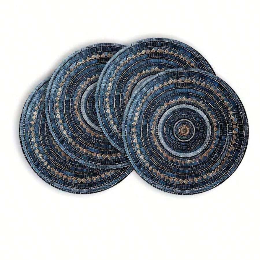 1/2/4/6/8/300pcs Set, Luxurious Flower Shaped Placemat Set, Designed With Festival Moon And Lantern Patterns, Size 15 * 15inch/38 * 38cm, Perfect For Dining And Home Decoration During The Festival Holiday.