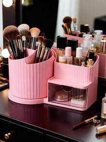 1pc Rotating Drawer Organizer Box, Compartment Storage Box, Rotating Compartment Storage Box, Cosmetic Display Rack, Makeup Storage & Display Tray, Desktop Storage & Display Box, Cosmetic Storage Box, Makeup Storage Case, Jewelry Tray, Storage, Organized, Organizer, Vanity Perfume Storage Box, Makeup Brush Holder, Makeup Brush Storage Rack, Room Organization Storage - Multicolor - View 10