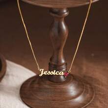 Custom Pendant Inlaid Heart Zirconia Necklace For Women Personalized Name And Birthstone Charm Necklaces Stainless Steel Jewelry Valentine's Day Gifts