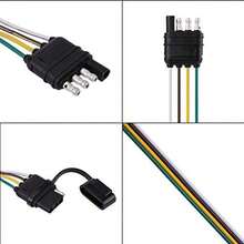 Enchufe de remolque, 6 24V Adaptador de conector de cabo de enchufe de remolque plano de 4 pines para remolque de barra de remolque de caravana - como se muestra en la figura - Ver 4