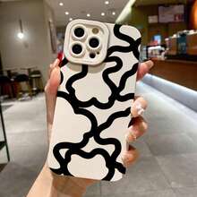 Wave Ripples Creative Fashion Black Line Pattern Phone Case Compatible With IPhone 17 16 15 14 13 12 11 Pro Max 16e XS XR X 8 7 Plus 12 13 Mini SE2 SE3, Shockproof Protective Cover - Multicolor - View 6
