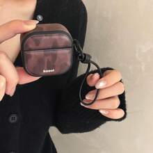 Vintage Magnetic Leather Gradient Amber + Black Cord Earphone Case Compatible With AirPods Pro 2, Cute Minimalist Design For AirPods 3/4, 1/2 Protective Cover