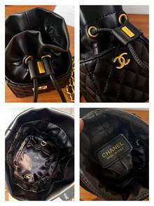 CHANEL 奢华女士迷你化妆包：方形盒式化妆包，配有链条肩带，可斜挎或单肩背，是送给女性的理想高端奢华礼物，日常化妆品收纳包，旅行、通勤和约会必备洗漱包，时尚女士美容整理配件。 - 黑色 - 查看 6