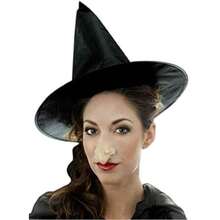 Halloween Witch Hat, All Black Wizard Hat, Witch Nose, Hooked Nose For Women - Multicolor - View 2