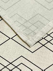 1件几何图案印花桌旗，4/6/8件几何印花餐垫，适用于节日、派对、生日、晚宴、厨房和餐桌装饰，四季皆宜的家居和房间装饰，桌面布艺 - 彩色 - 查看 3