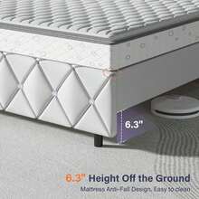 Upholstered Bed Frame, Modern Platform Bed Frame With Headboard And Footboard, No Boxing Spring Needed, Easy Assembly, Black// Pink/ Purple/ White/ Beige / Green, Twin/ Full// King - 白色 - 查看 6