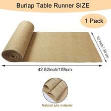 Hemp Burlap Tablecloth, Natural Rustic Jute Table Cover, Burlap Roll For Western Wedding Table Decoration, Farmhouse Style Party, Thanksgiving, Holiday, Kitchen Coffee Table Decor Set. Graduation Ceremony, Banquet Table, Candy Buffet Table, And Dining Table. You Can Also DIY Ribbons, Wreaths, Chair Sashes According To Your Preference. - Multicolor - View 10