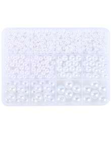 200/1200 Pcs Pearl Beads For Jewelry Making, 5 Size Round Pearls For Bracelets Making Kit Small Pearl Filler Beads With Hole For DIY Craft Necklace Earrings - Pearl Set - View 10