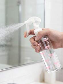 蝴蝶結圖案按壓式高壓噴霧瓶 150/300/500ml 化妝水容器，高壓連續自動真空霧化噴瓶，透明 PET 可重複填充旅行噴霧瓶，適用頭髮與臉部噴霧，可補充，美髮造型工具，返校季旅行必備，教師禮物 - 彩色 - 查看 4