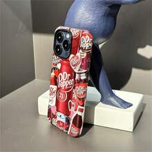 1PCS Creative Simple Pink Cherry Bling Soft Protective Case Pocket-Friendly Commuter Series Perfect Gift For Women - 黑色 - 查看 2