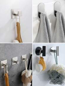 1/2 buc cârlige de perete adezive din oțel inoxidabil rezistent, cârlige lipicioase puternice, suport autoadeziv pentru prosoape, umeraș pentru haine, organizator pentru chei, cârlige de montare pe perete pentru baie, accesorii pentru depozitare în baie și bucătărie, cârlige pentru prosoape din oțel inoxidabil rezistente, umeraș fără găurire, instalare ușoară, cârlige impermeabile, potrivite pentru bucătărie, baie, sufragerie, birou, hotel și petreceri - Multicolor - Vizualizare 8