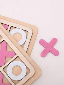 1 Set Wooden Tic Tac Toe Grid, Party Interactive Punishment Game - Multicolor - View 2