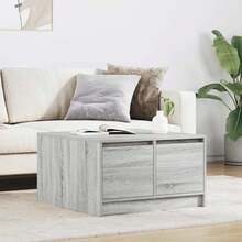 vidaXL Table basse avec tiroirs sonoma gris 70,5x70x40 cm - Gris - Voir 1