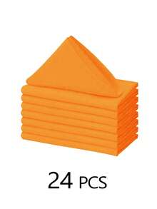 6/10/12/24/50pcs Orange Cloth Napkins Dinner Napkins Bulk 14*14/17*17/20*20 Inch Washable 100% Polyester Fabric Cloth Table Napkins With Stitched Edges Ideal For Hotel Restaurant, Holiday Parties Wedding - Orange - View 11