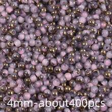30g 4mm Glass Seed Beads For DIY Jewelry Making, Vibrant Assorted Colors Loose Spacer Beads For Bracelets, Necklaces, Earrings Crafting About 400pcs - Half Gold Plating - View 11