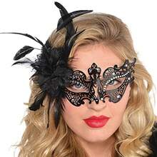 QY- Amscan Womens Black Filigree Gem Floral Mask Perfect For Halloween Costume And Masquerade Party -3788 - 1包 - 查看 2