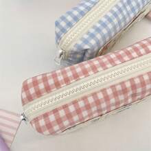 حقيبة قرطاسية مربعة الخطوط 1 قطعة، سعة كبيرة محمولة وعصرية، مناسبة للطلاب لتخزين الأقلام وغيرها من العناصر - متعدد الألوان - مشاهدة 8