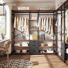 Closet Multifuncional,Armario de Ropa Industrial - Ideal para Dormitorio o Boutique - Marrón - Ver 3