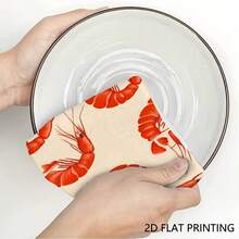 2pcs ,Shrimp Seafood Kitchen Towels, Decorative Themed Towels Dish Cloth And Kitchen Dish Towel, Suitable For Kitchen Restaurant Decoration, Bathroom Use, Guest Decoration, Happy Home Decoration, Holiday Party For Birthday Anniversaries, Valentine's Day, Thanksgiving, Christmas, Halloween, Wedding, New Year Gifts Provide, Ideal Gifts For Her, Him, Family Members, Boyfriends, Girlfriends, Fathers, Family Members, Mothers, Lovers, Daughters, Sons, Grandfathers, Grandmothers, Friends, Classmates And Pets KitchenTowel, Kitchen Sofa, Bed, Car, Bedroom, Living Room, Office, Outdoor Camping, Beach, Wall Decoration, Bedroom Decor, Fall Decor, Fall Decorations For Home, Christmas Party Theme KitchenTowel, Christmas Decor - 白色 - 查看 4