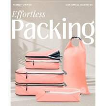 JjyCompression Pac Cus Set  Travel - Ligweig Durable Clotes Organizer  Carry-On Luggage And Suases ByDiffusers - Hoa san hô - Xem 3