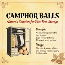 50pcs Camphor Wood Balls, Camphor Beads, Insect Repellent, Anti-Moth, Anti-Moisture, Anti-Mildew, Deodorizing, Keeps Rooms Clean And Tidy, Suitable For Long-Term Unoccupied Rooms - Apricot - View 7