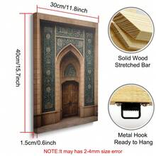 1幅绿色伊斯兰清真寺帆布海报（带框/不带框），穆斯林建筑阿拉伯书法墙面艺术印刷品，中东斋月装饰宗教画，适用于公寓、客厅、卧室、现代家居装饰 - 彩色 - 查看 8