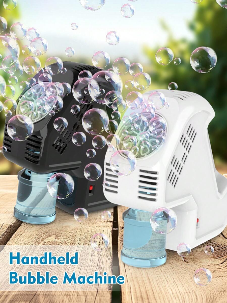 Máquina de burbujas portátil y automática para niños - Máquina de burbujas portátil eficiente. Máquina de burbujas eléctrica hexagonal, de gran capacidad, adecuada para fiestas/actividades al aire libre para niños (no incluye baterías ni solución de burbujas).