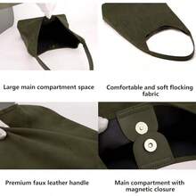 Bolso de Hombro para Mujer,Bolso de Mano de Gamuza para Mujer Con Cremallera Y Bolsillos, Suede Bags for Women, Bolso Bandolera De Gran Capacidad, Bolsos Retro para Diario Oficina,Viajes - Blanco - Ver 6