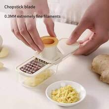 1pc 3-In-1 Mini Garlic Press & Vegetable Slicer/Shredder - Heavy Duty Multi-Function Chopper, Easy Clean Blades & Container, Suitable For Kitchen, Compact Design For Garlic, Ginger, Carrot, Potato, Onion - Multicolor - View 9